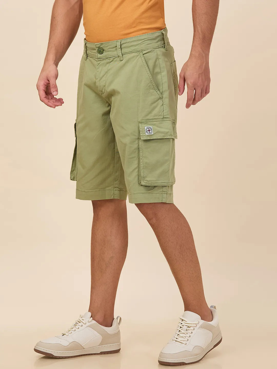 Being Human Clothing Men Green Solid Shorts