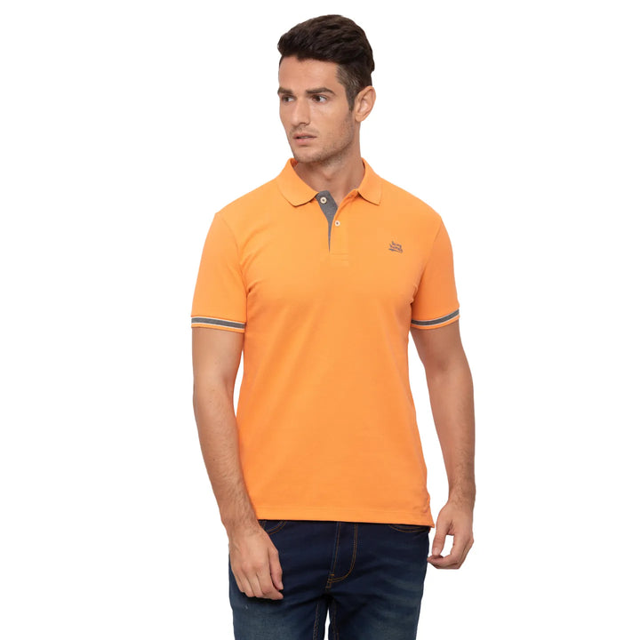 Brown Regular Fit Men's Polo T-Shirt