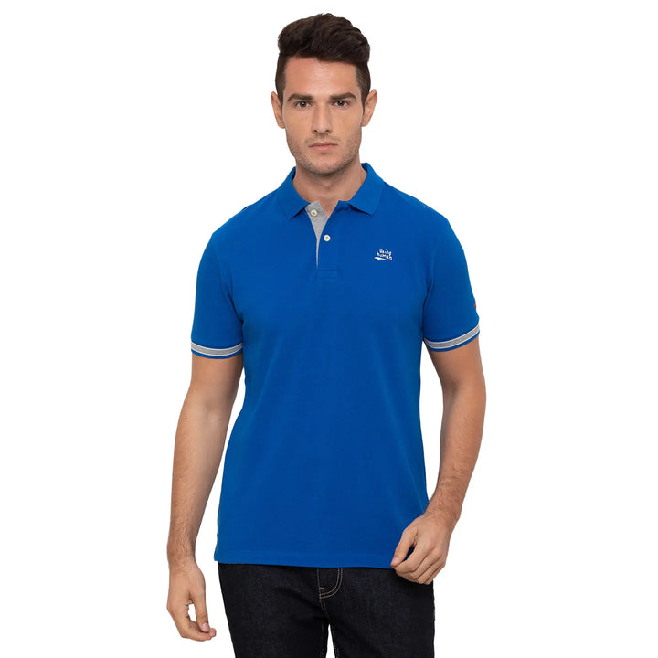 Blue Regular Fit Men's Polo T-Shirt