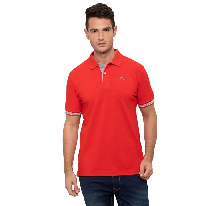 Red Regular Fit Men's Polo T-Shirt