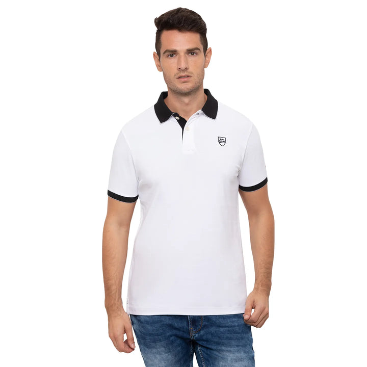White Regular Fit Men's Polo T-Shirt