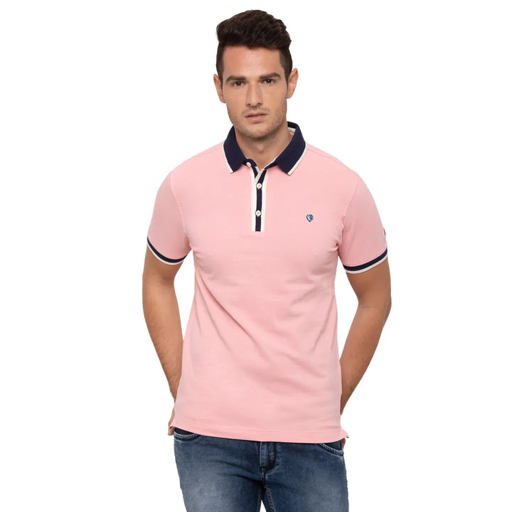 Pink Regular Fit Men's Polo T-Shirt