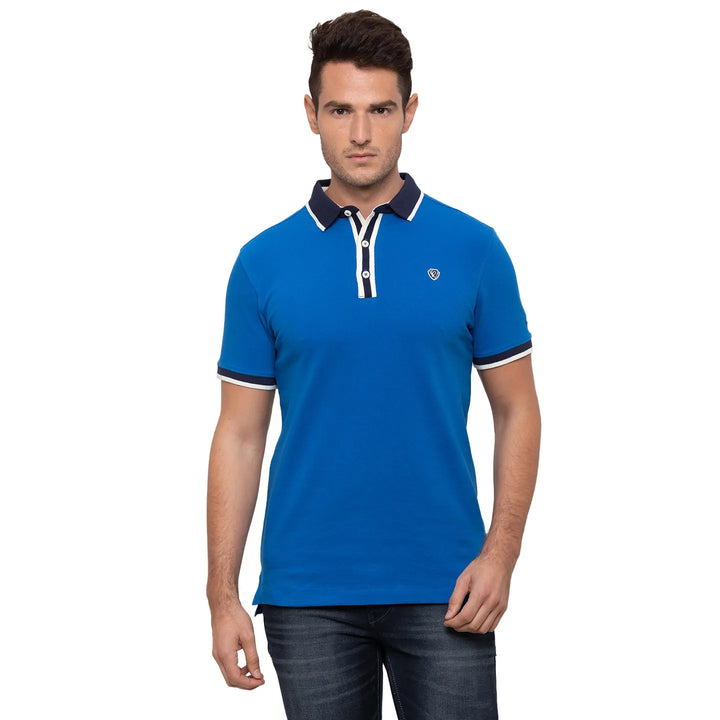 Blue Regular Fit Men's Polo T-Shirt