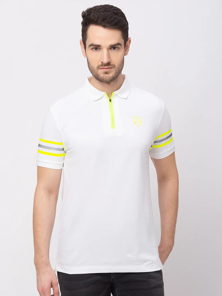 White Regular Fit Men's Polo T-Shirt
