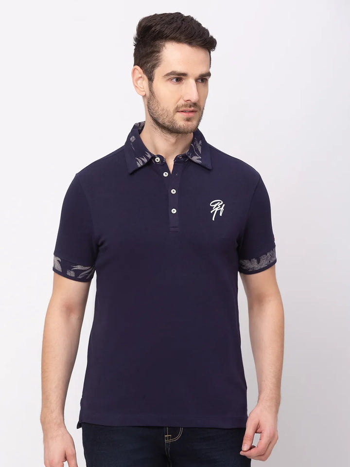 Blue Regular Fit Men's Polo T-Shirt