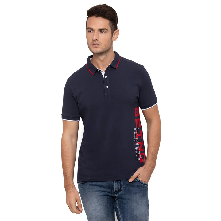 Blue Regular Fit Men's Polo T-Shirt