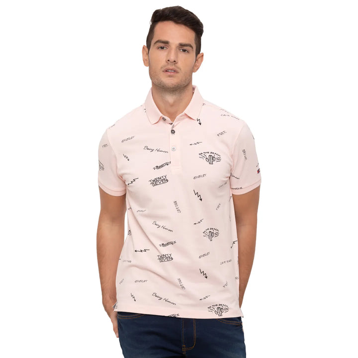 Pink Regular Fit Men's Polo T-Shirt