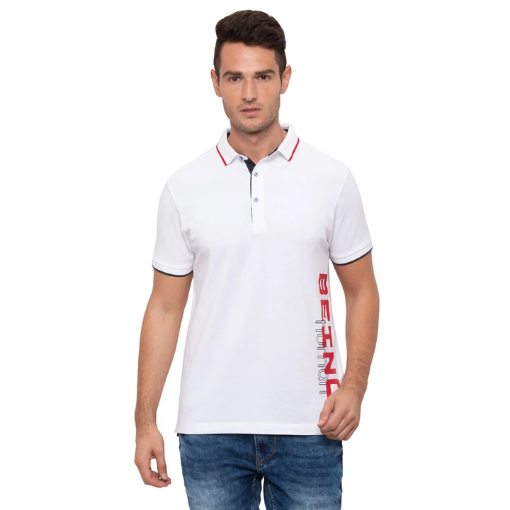 White Regular Fit Men's Polo T-Shirt