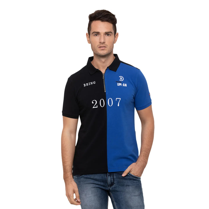 Black Regular Fit Men's Polo T-Shirt