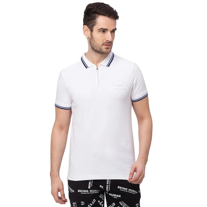 White Regular Fit Men's Polo T-Shirt