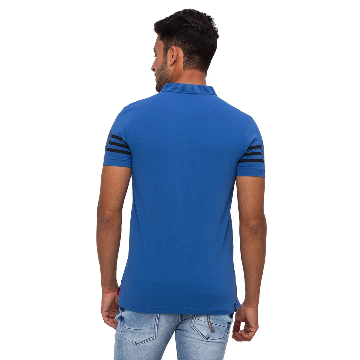 Being Human Clothing Men Regular Fit Polo Neck T-Shirts-Marine Blue