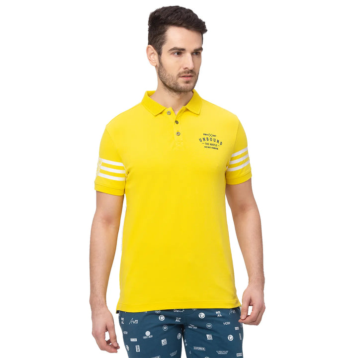 Yellow Regular Fit Men's Polo T-Shirt