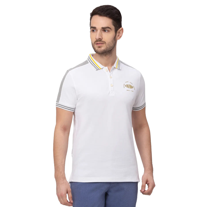 White Regular Fit Men's Polo T-Shirt