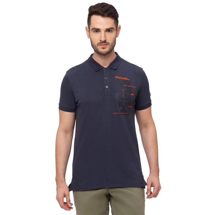 Grey Regular Fit Men's Polo T-Shirt