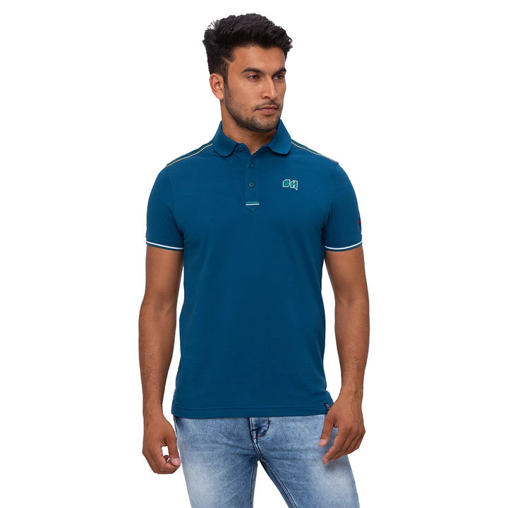 Teal Regular Fit Men's Polo T-Shirt