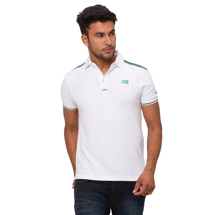 White Regular Fit Men's Polo T-Shirt