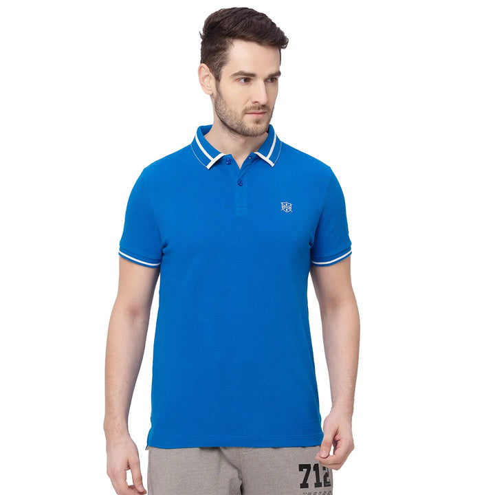 Blue Regular Fit Men's Polo T-Shirt