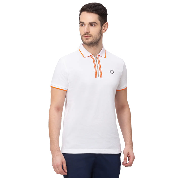White Regular Fit Men's Polo T-Shirt