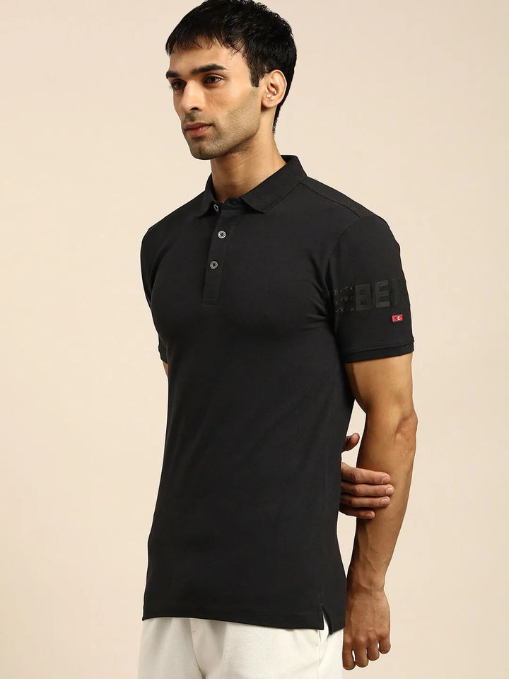 Grey Regular Fit Men's Polo T-Shirt