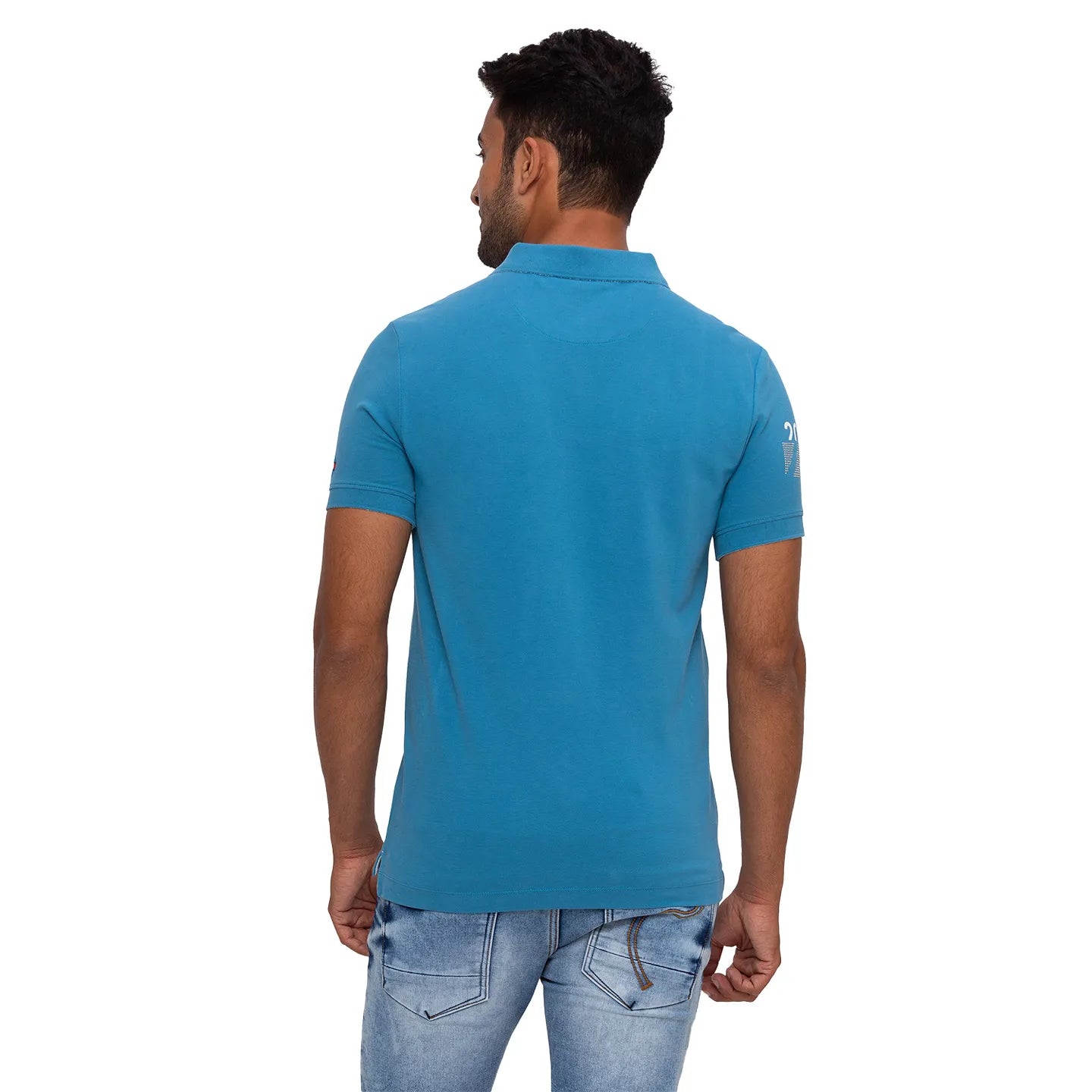 Being Human Clothing Men Regular Fit Polo Neck T-Shirts-Mid Night Blue