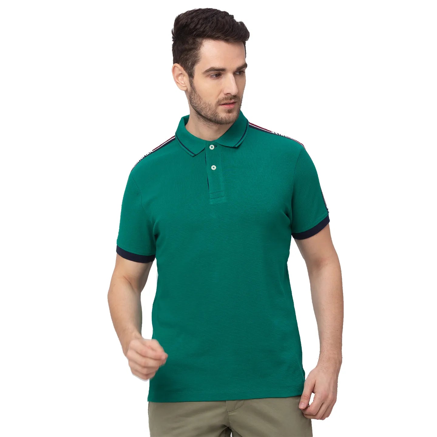 Being Human Clothing Men Regular Fit Polo Neck T-Shirts-Vivid Green