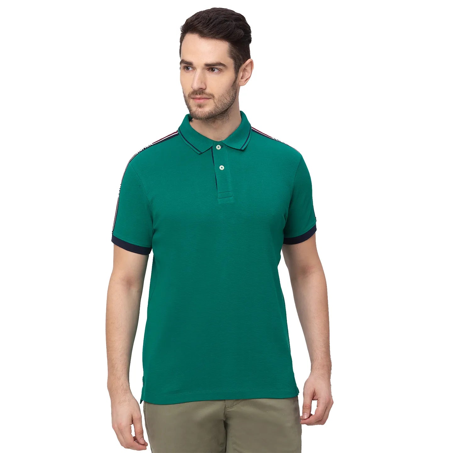 Being Human Clothing Men Regular Fit Polo Neck T-Shirts-Vivid Green