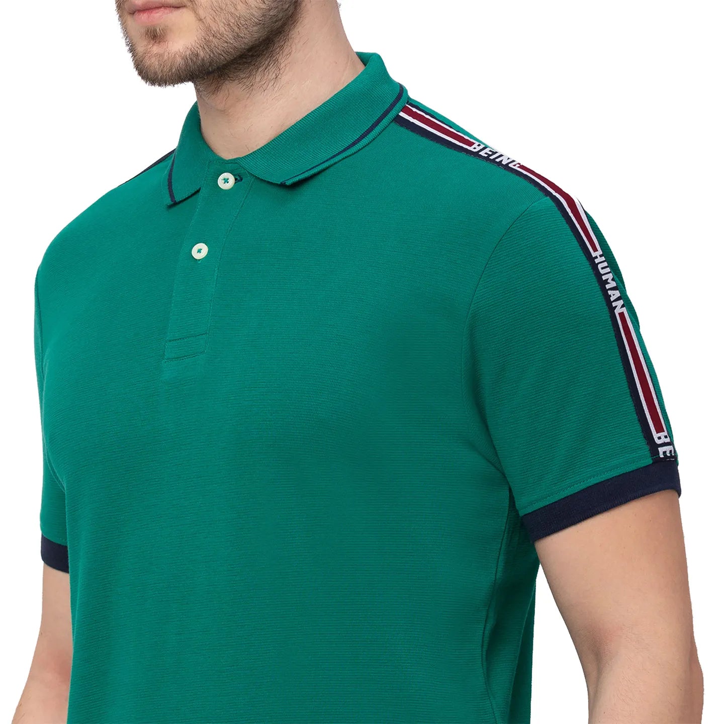 Being Human Clothing Men Regular Fit Polo Neck T-Shirts-Vivid Green