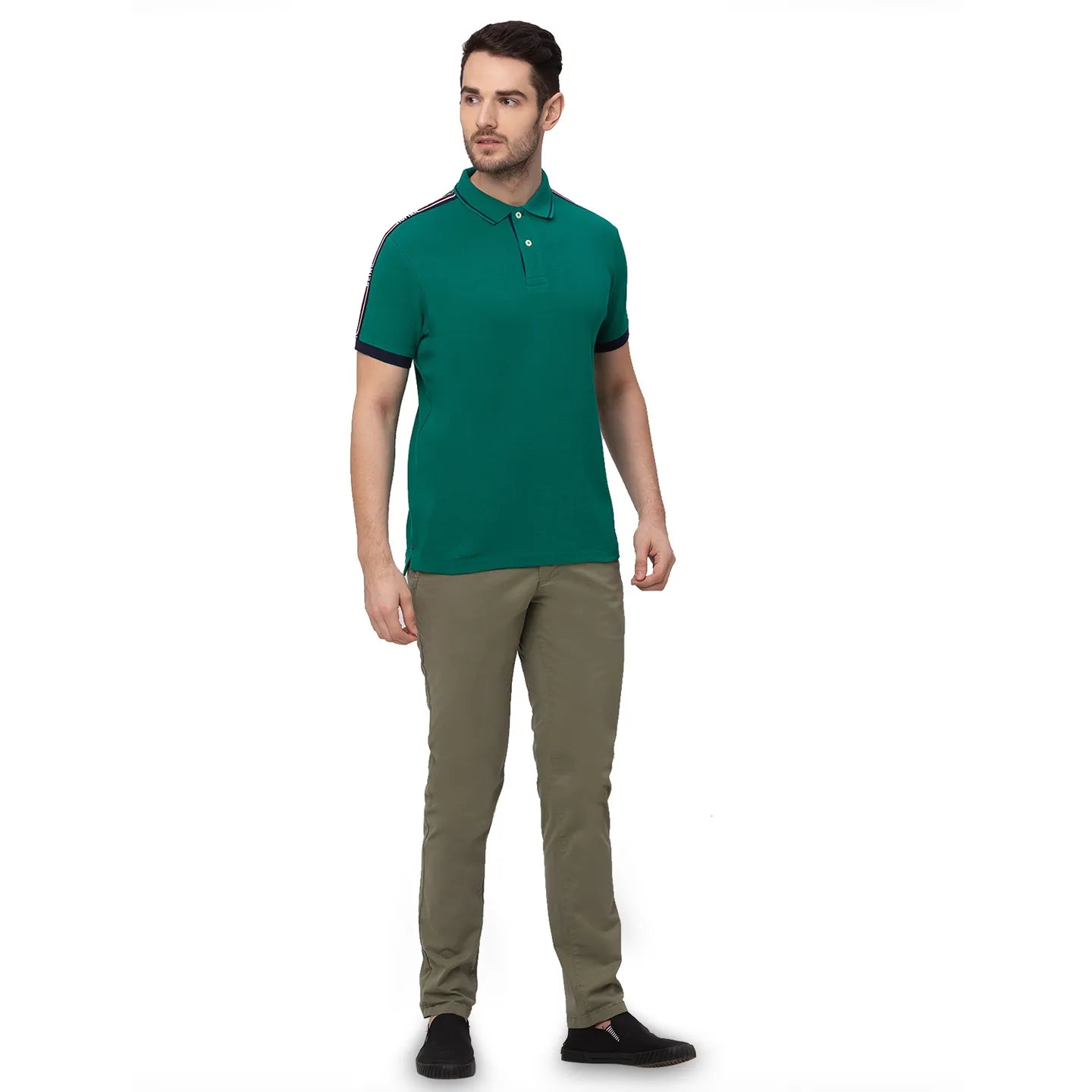 Being Human Clothing Men Regular Fit Polo Neck T-Shirts-Vivid Green