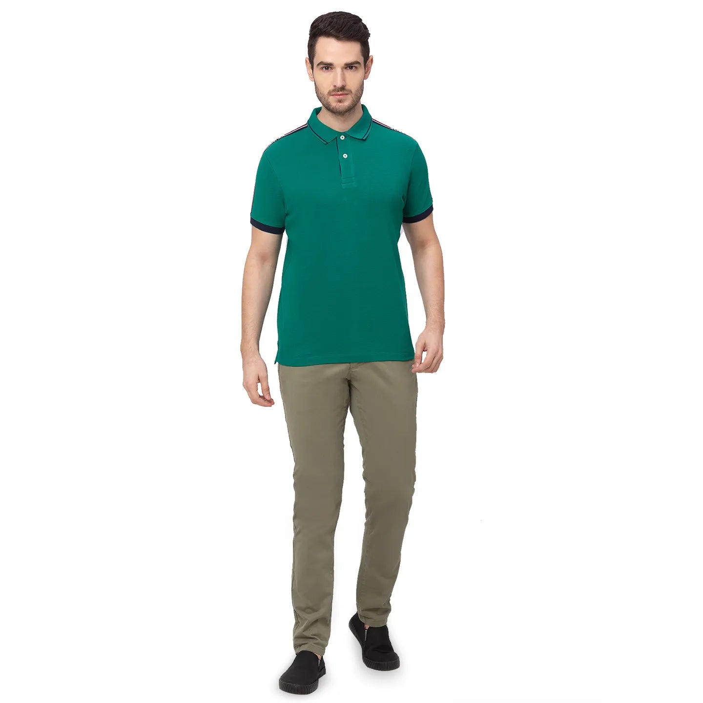 Being Human Clothing Men Regular Fit Polo Neck T-Shirts-Vivid Green