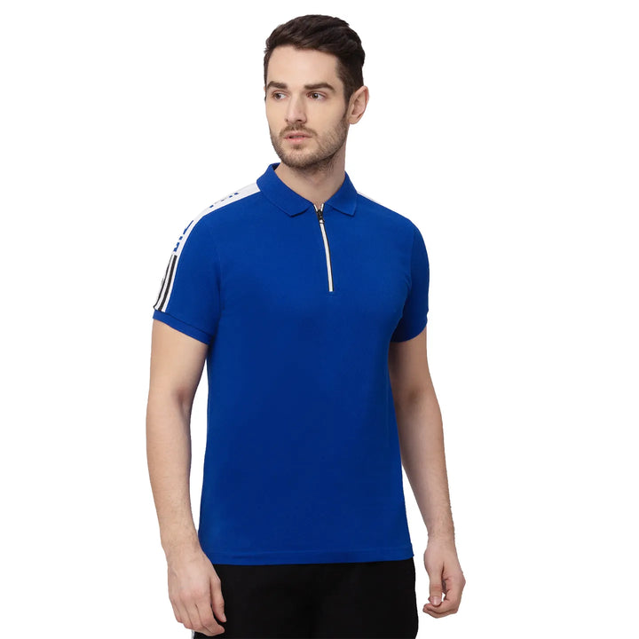 Blue Regular Fit Men's Polo T-Shirt