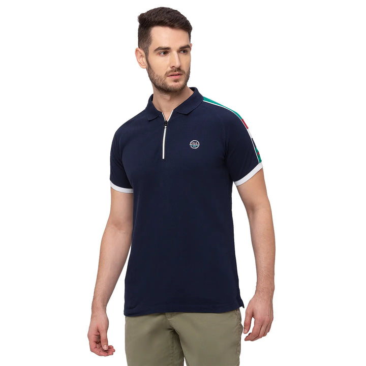 Blue Regular Fit Men's Polo T-Shirt