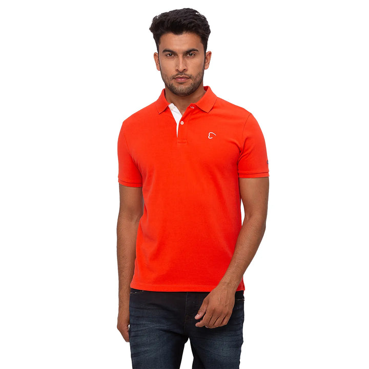 Orange Regular Fit Men's Polo T-Shirt