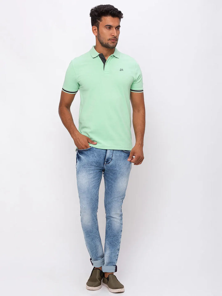Green Regular Fit Men's Polo T-Shirt