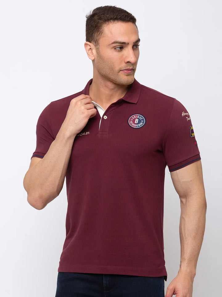 Red Regular Fit Men's Polo T-Shirt