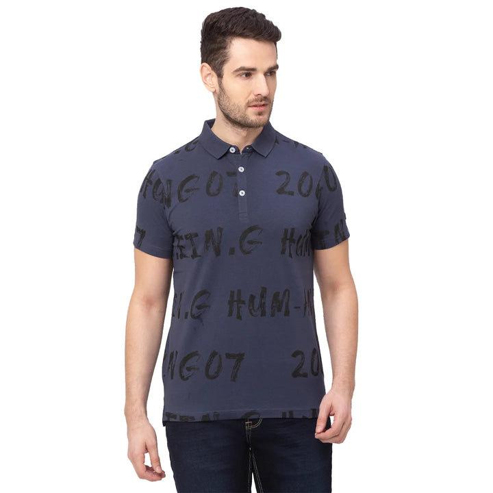 Grey Regular Fit Men's Polo T-shirt by Being Human Clothing