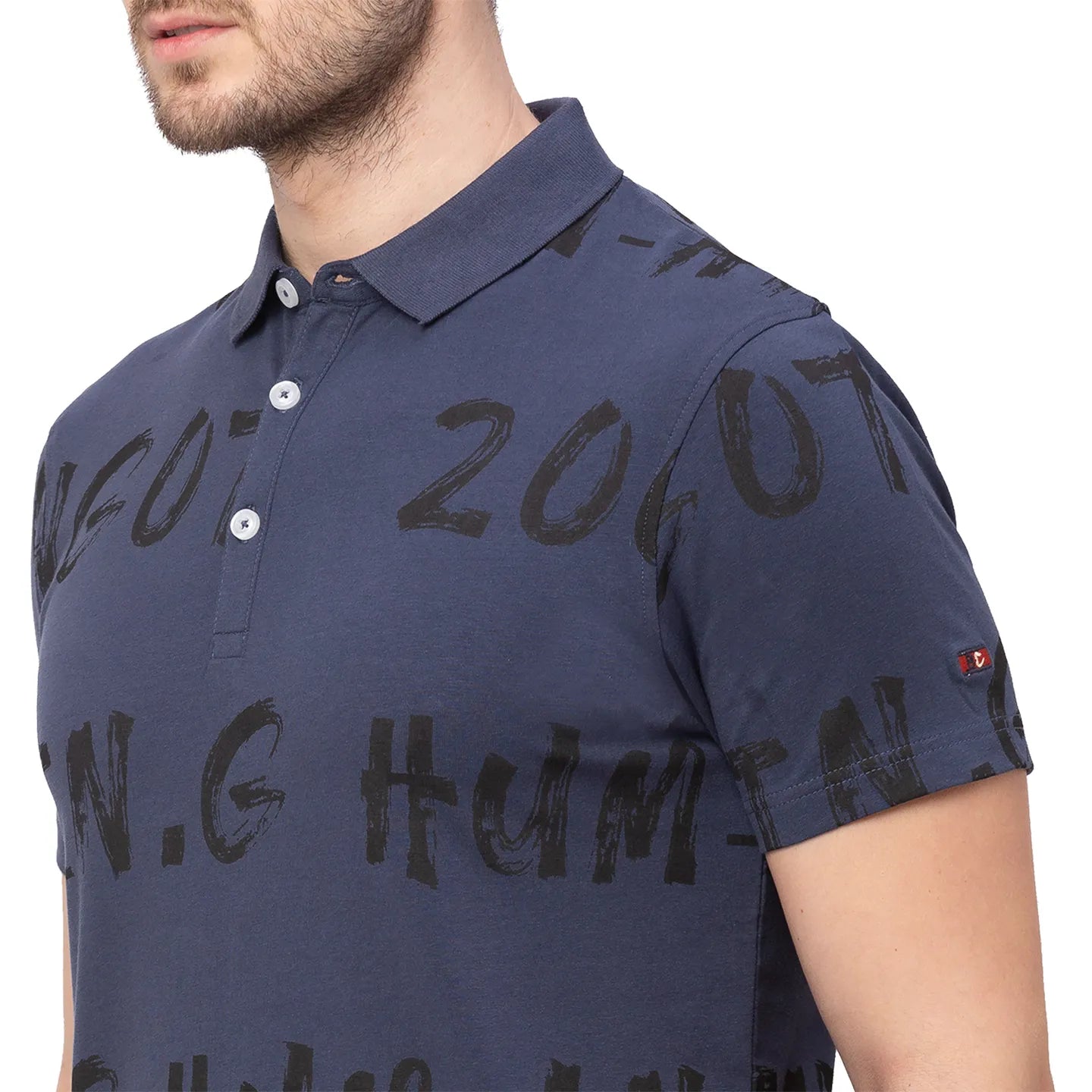 Being Human Clothing Men Regular Fit Polo Neck T-Shirts-Charcoal
