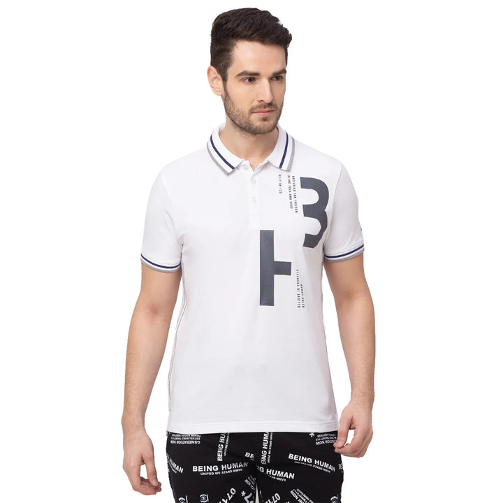 White Regular Fit Men's Polo T-Shirt