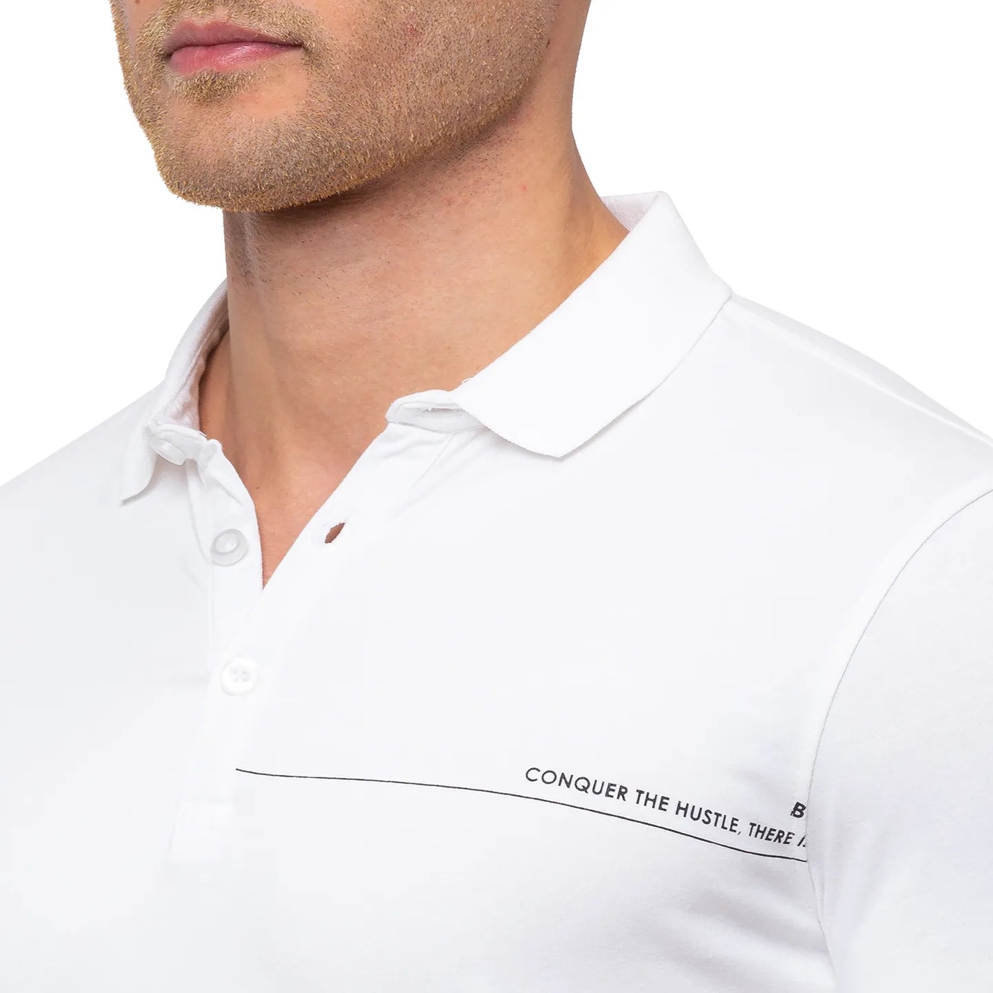 Being Human Clothing Men Regular Fit Polo Neck T-Shirts-White