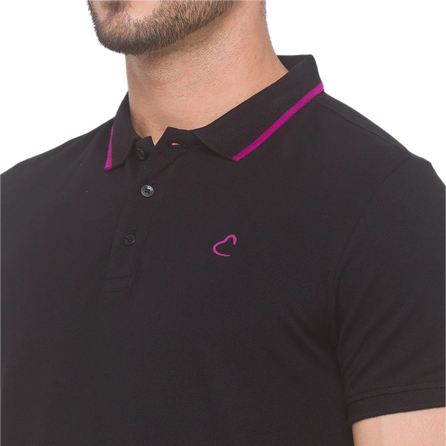 Being Human Clothing Men Regular Fit Polo Neck T-Shirts-Black