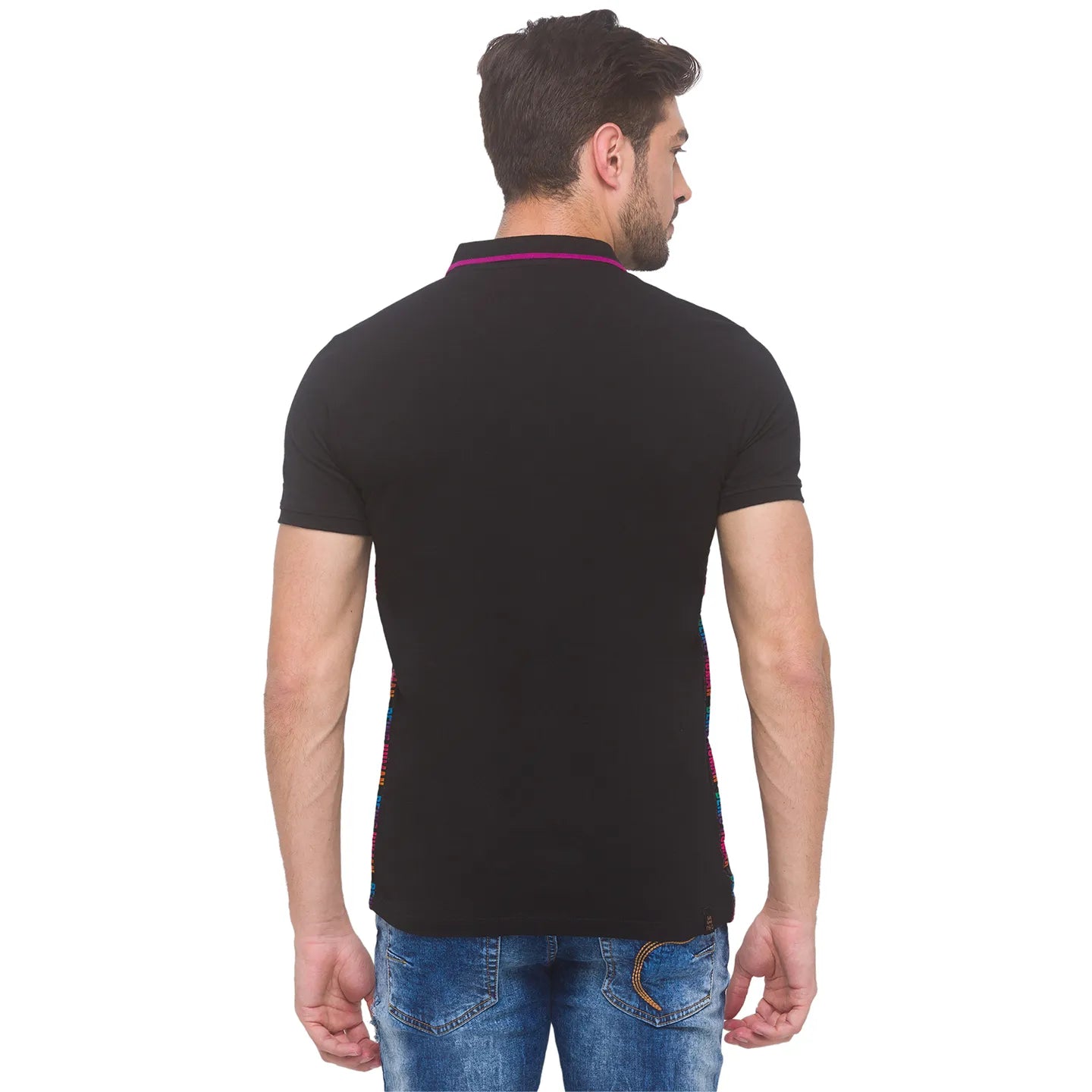 Being Human Clothing Men Regular Fit Polo Neck T-Shirts-Black