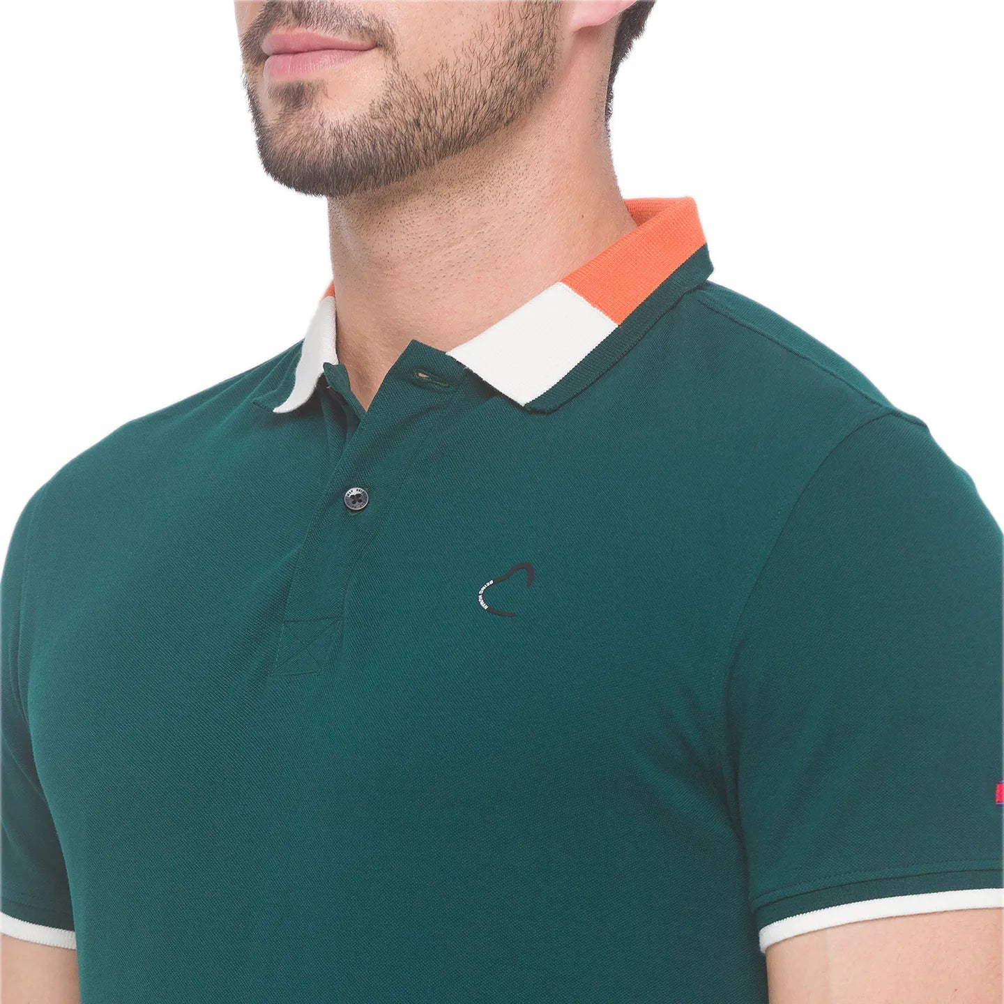 Being Human Clothing Men Regular Fit Polo Neck T-Shirts-Forest Green