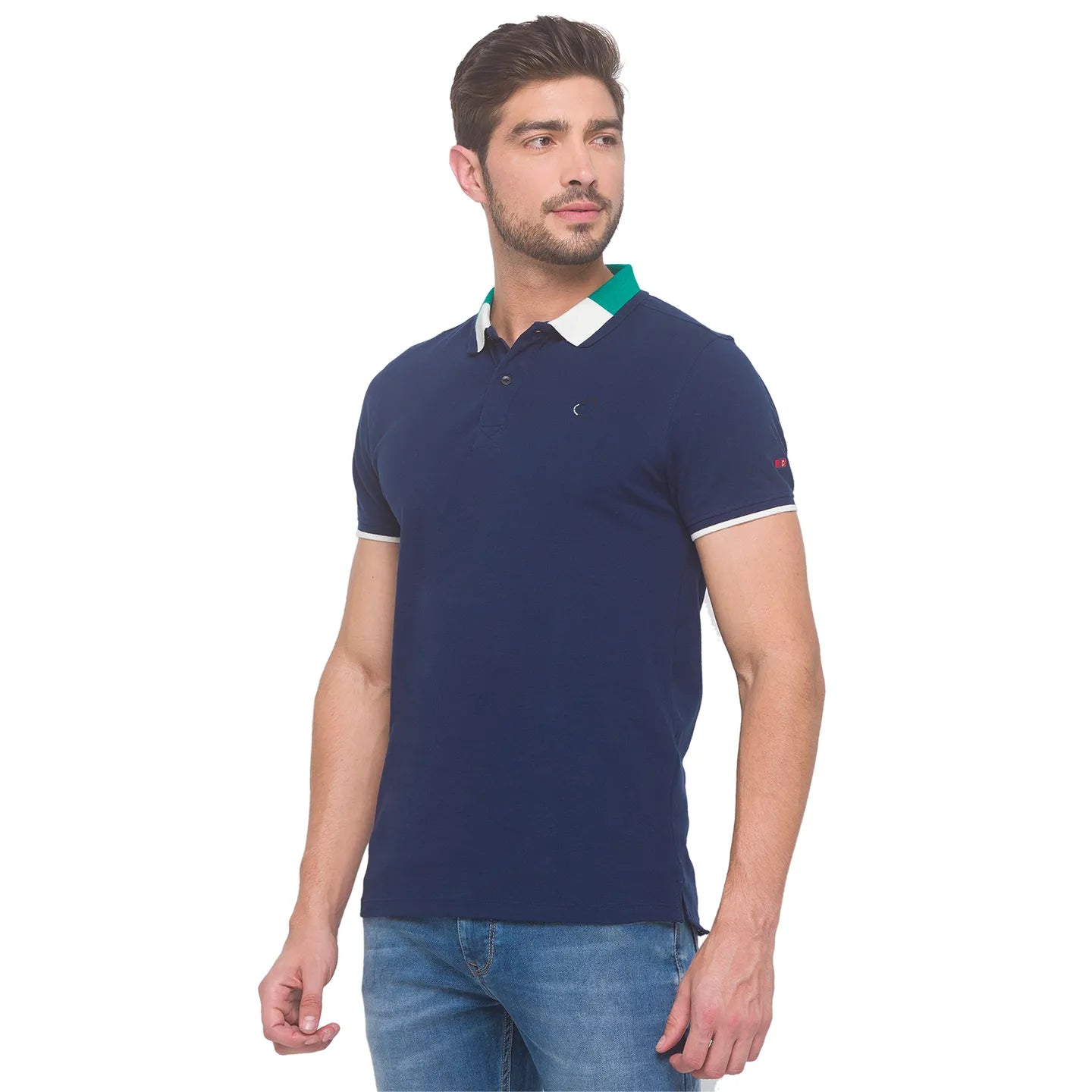 Being Human Clothing Men Regular Fit Polo Neck T-Shirts-Navy