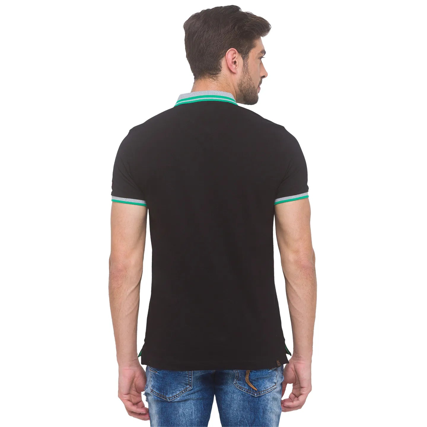 Being Human Clothing Men Regular Fit Polo Neck T-Shirts-Black