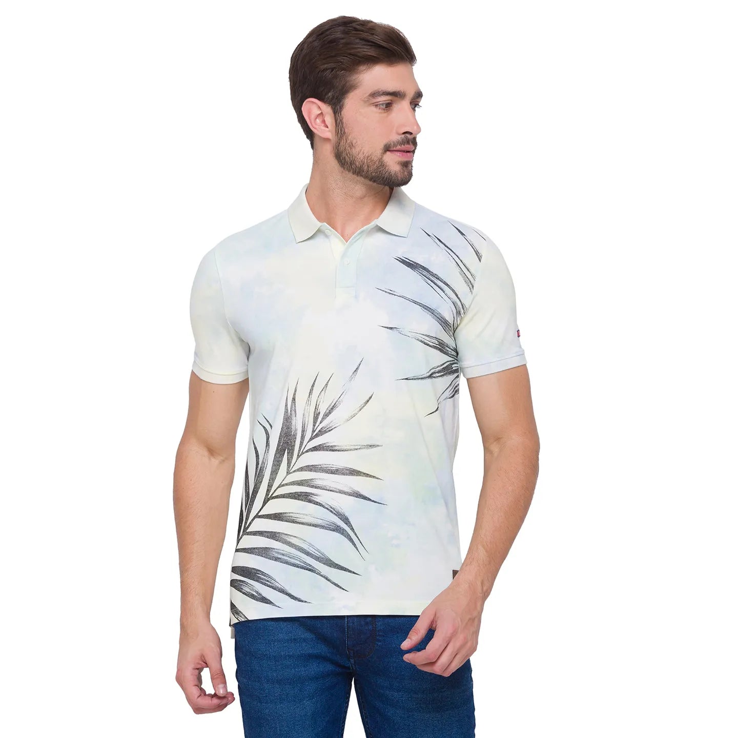 Blue Slim Fit Men's Polo T-shirt by Being Human Clothing