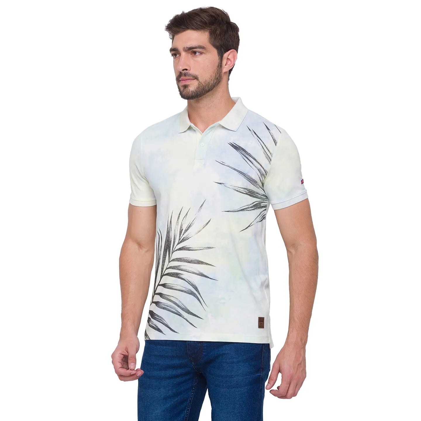 Blue Slim Fit Men's Polo T-shirt by Being Human Clothing
