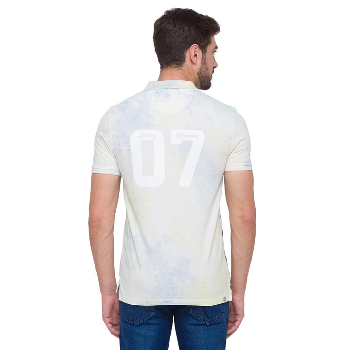 Blue Slim Fit Men's Polo T-shirt by Being Human Clothing