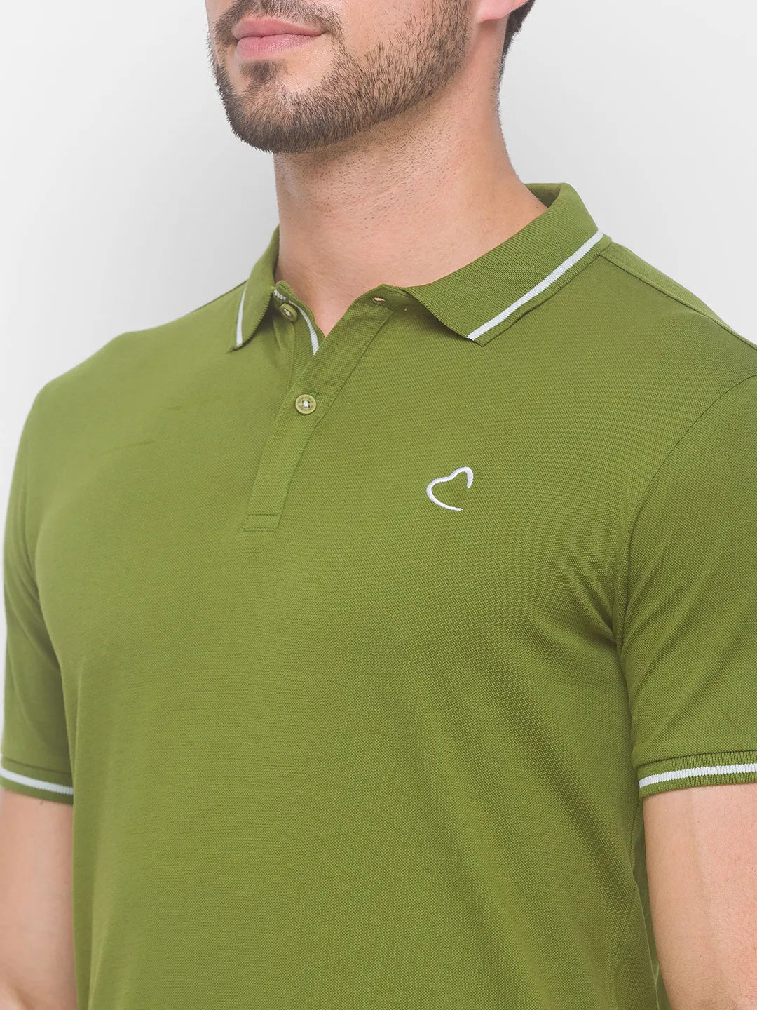 Being Human Clothing Men Regular Fit Polo Neck T-Shirts-Dk. Green