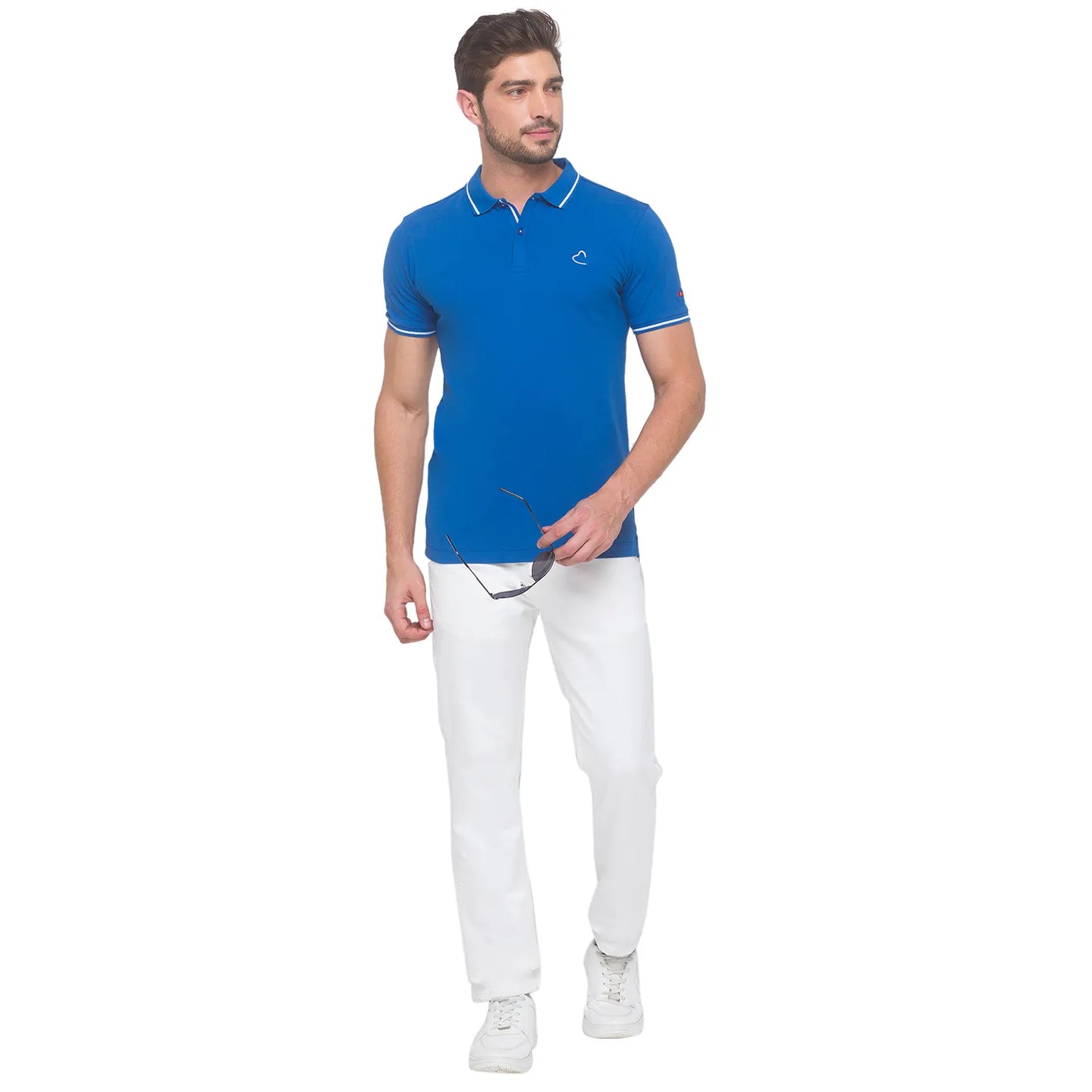 Being Human Clothing Men Regular Fit Polo Neck T-Shirts-Dk. Blue