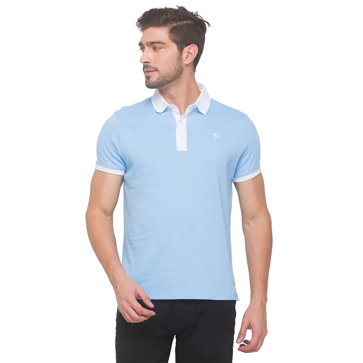 Light Blue Regular Fit Men's Polo T-Shirt
