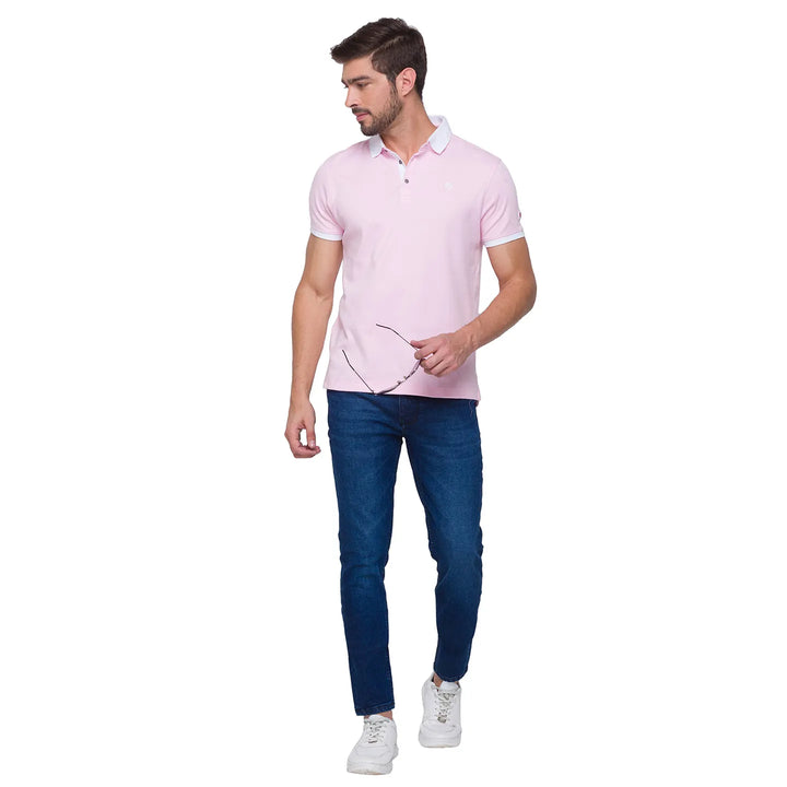 Pink Regular Fit Men's Polo T-Shirt